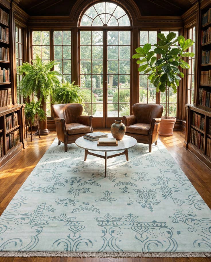 Detail image of 6' 7 x 9' 10 Hand Knotted Darya Wool Rug