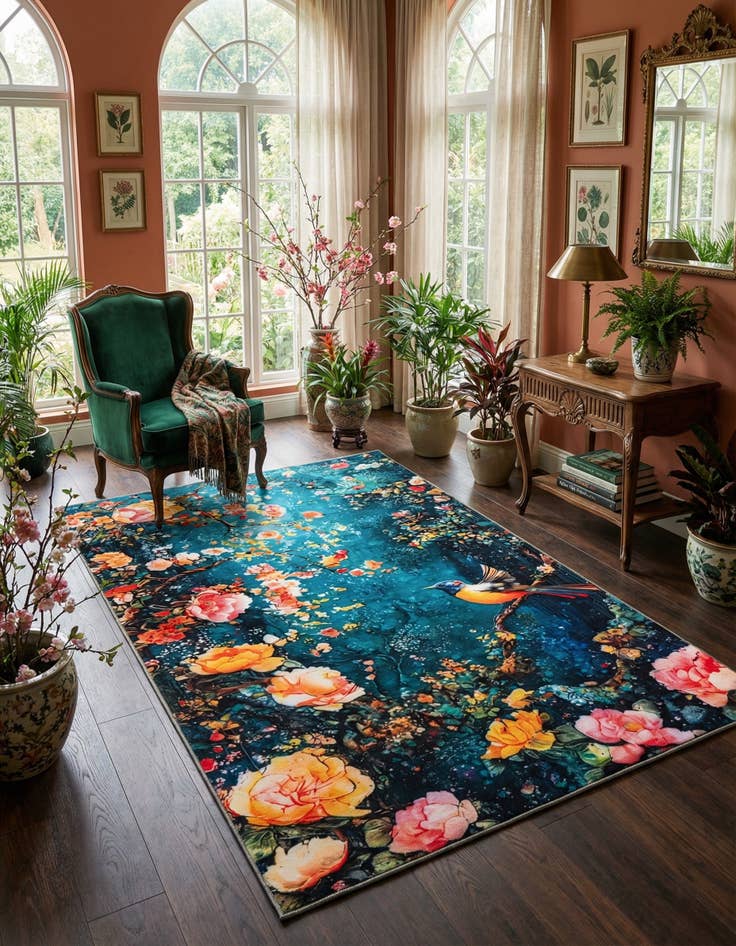 Detail image of 6' x 9' Mystic Garden Rug