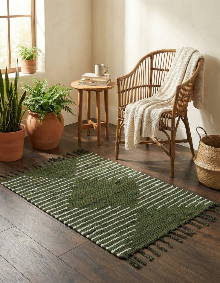 Detail image of 2' x 3' 1 Hand Woven Chindi Cotton Rug