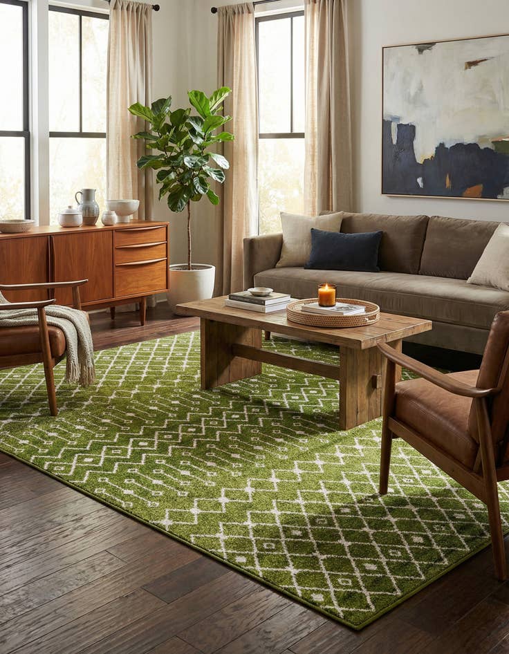 Detail image of 10' x 13' Moroccan Trellis Rug