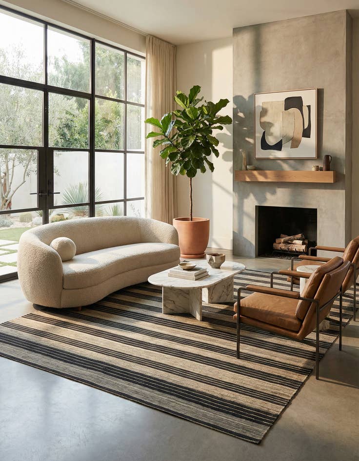 Detail image of 6' x 7' 2 Hand Woven Kilim Modern Wool Square Rug