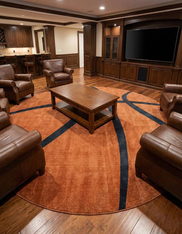 Detail image of 10' x 10' Sports Washable Round Rug