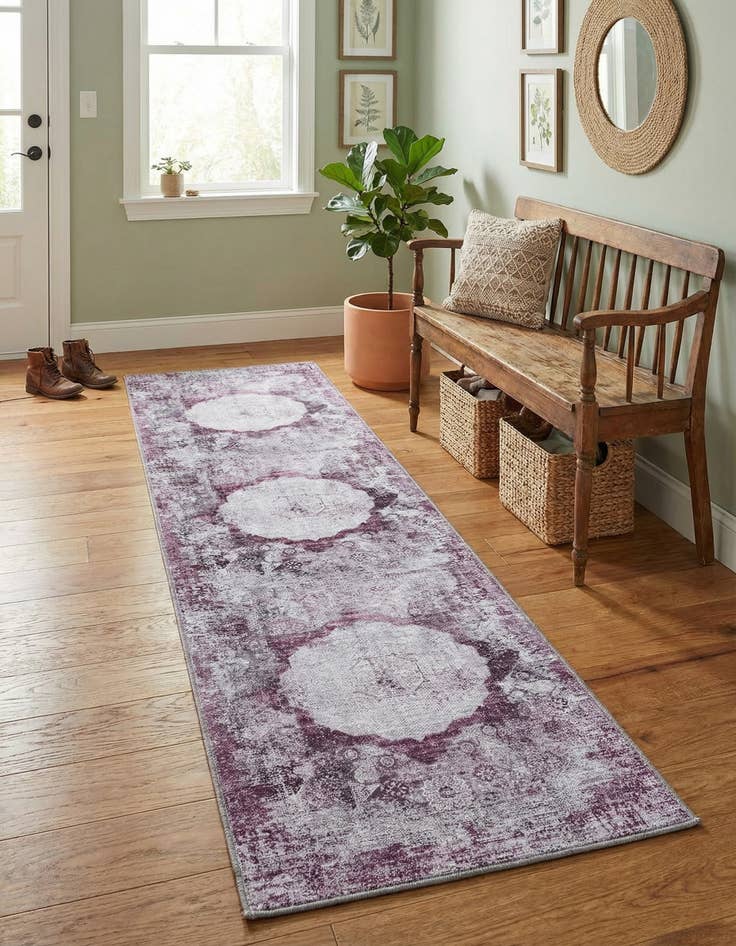 Detail image of 2' x 8'  Washable Yara Runner Rug