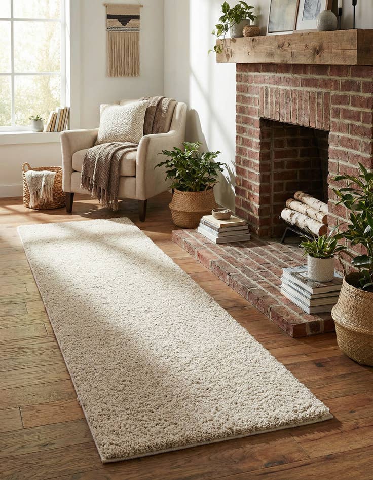 Detail image of 2' x 8' Soft Solid Shag Runner Rug