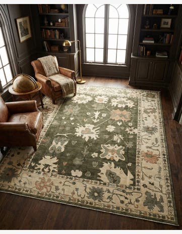 8' 2 x 10' Hand Knotted Oushak Wool Rug