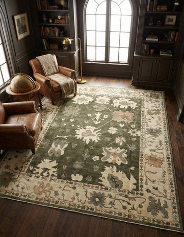 8' 2 x 10' Hand Knotted Oushak Wool Rug