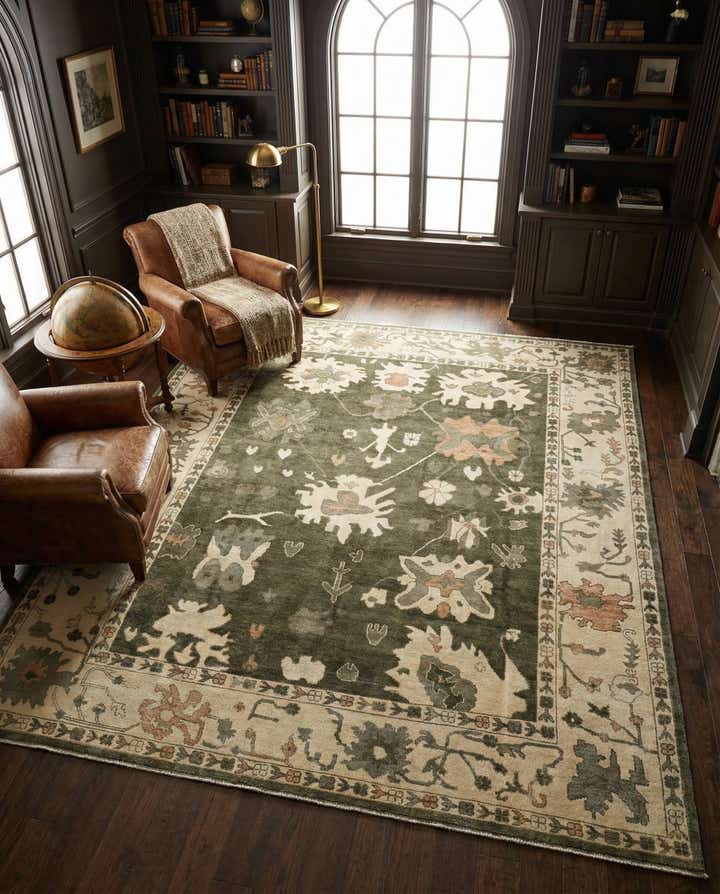 8' 2 x 10' Hand Knotted Oushak Wool Rug