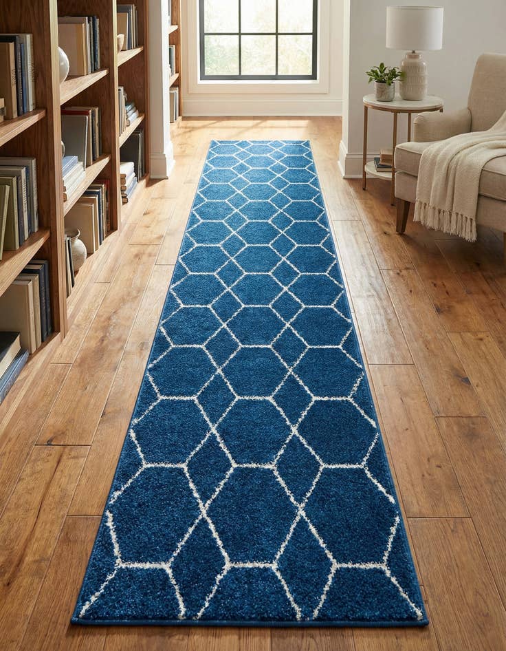 Detail image of 2' x 13' Lattice Frieze Runner Rug