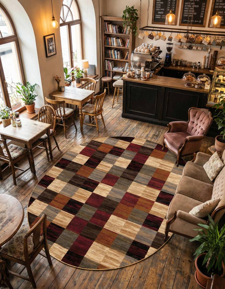 Detail image of 7' 10 x 10' Coffee Shop Oval Rug