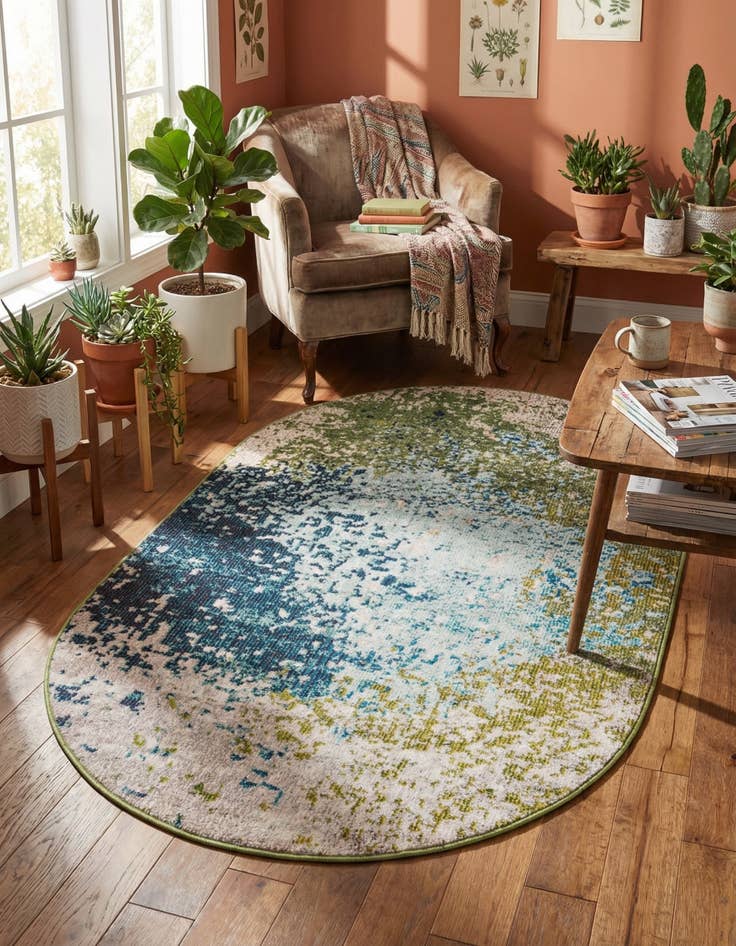 Detail image of 3' 3 x 5' 3  Washable Casablanca Oval Rug