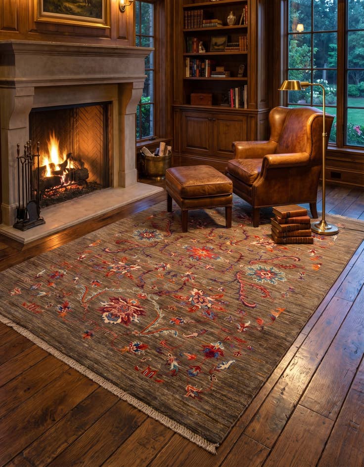 Detail image of 4' x 6' Hand Knotted Ariana Ziegler Rug