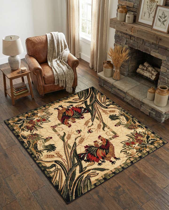 4' x 4' Country Square Rug