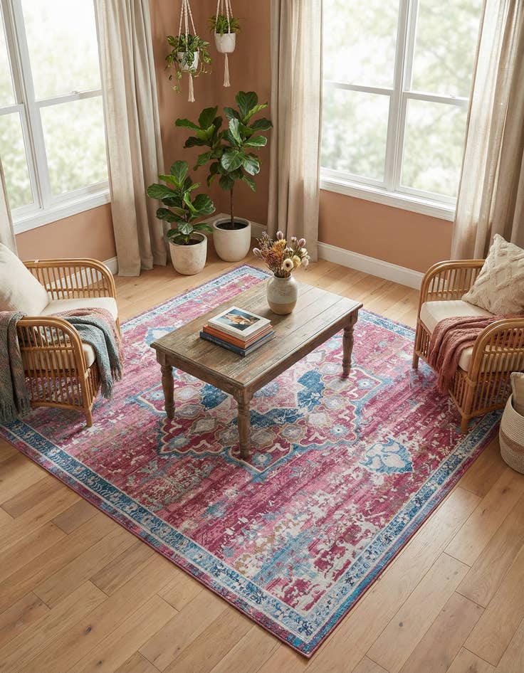 Detail image of 7' 10 x 7' 10  Washable Renaissance Square Rug