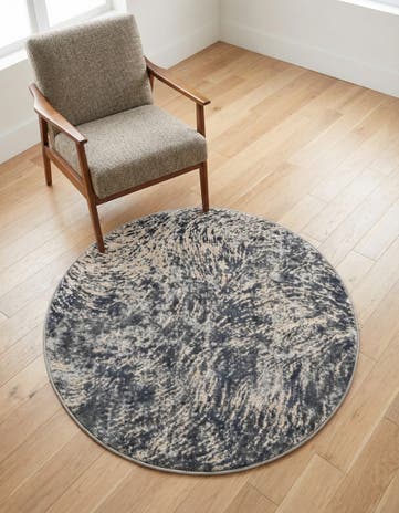 Gray Oasis Round Rug