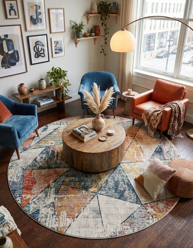 Detail image of 10' 2 x 10' 2 Gemstone Round Rug