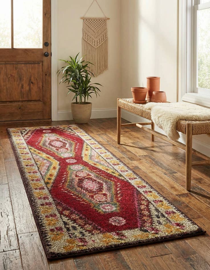 Detail image of 2' 2 x 6' 9 Washable Mesa Runner Rug