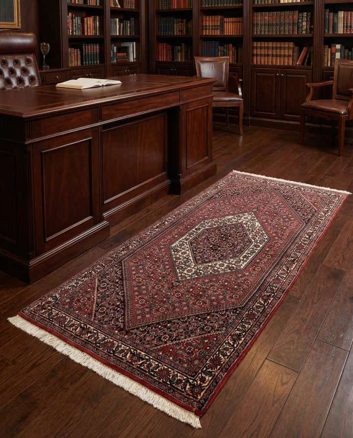 2' 4 x 4' 11 Bidjar With Silk Runner Rug