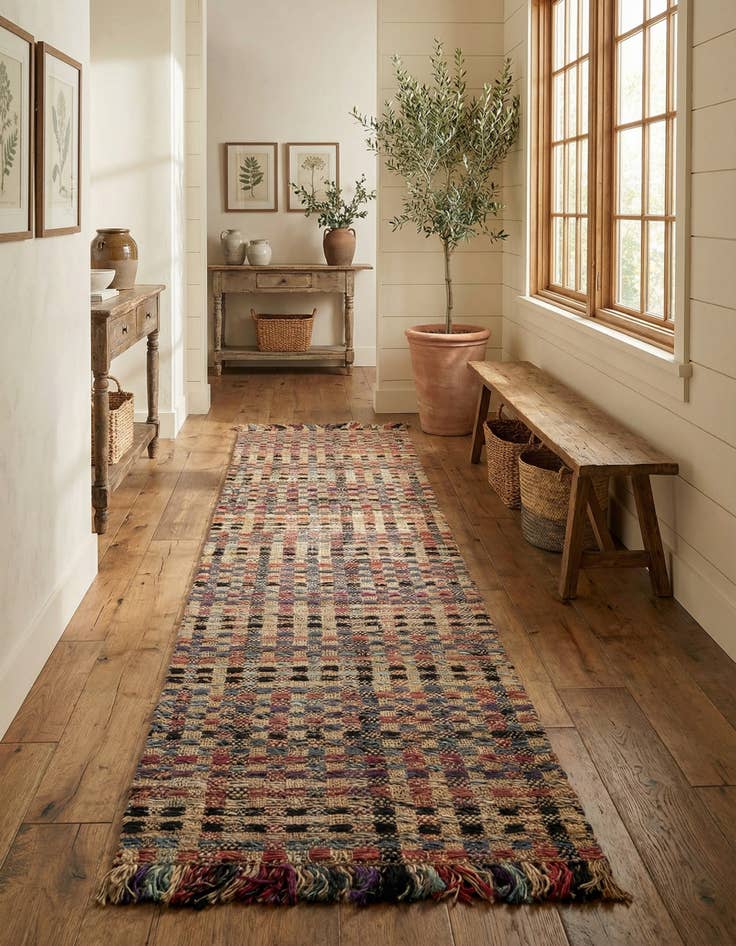 Detail image of 2' 7 x 12'  Hand Woven Chunky Jute Runner Rug