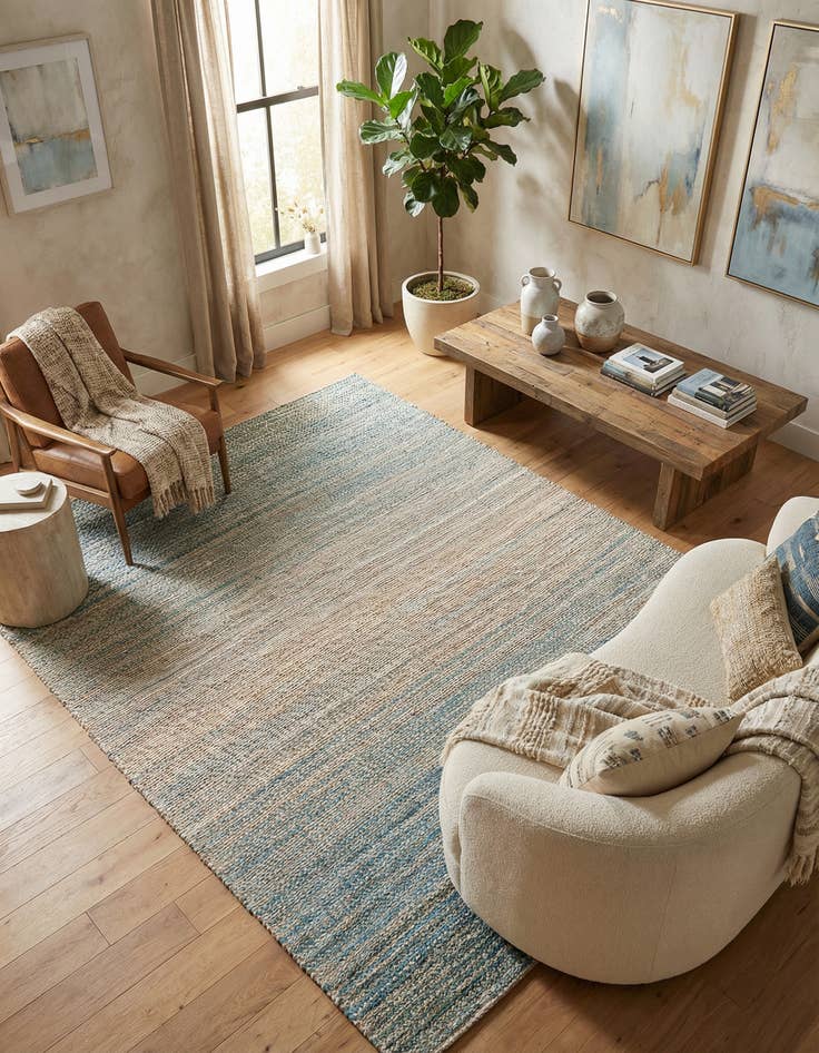 Detail image of 7' 10 x 10'  Hand Woven Chenille Jute Rug