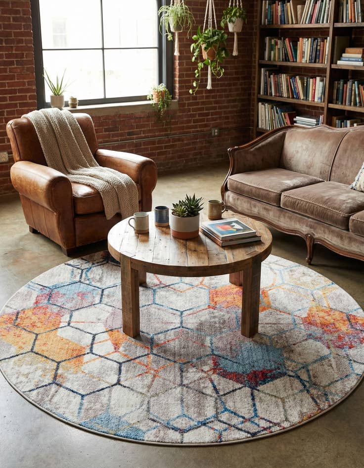 Detail image of  6' x 6' Andromeda Round Rug