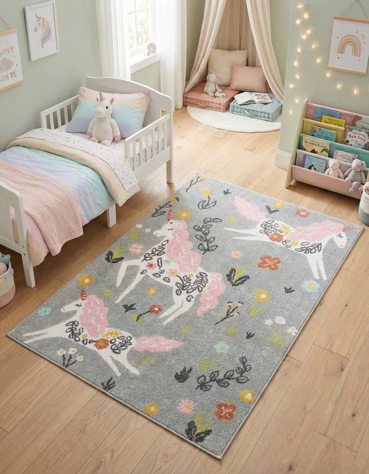 Detail image of 4' x 6' Unicorns Whimsy Kids Rug