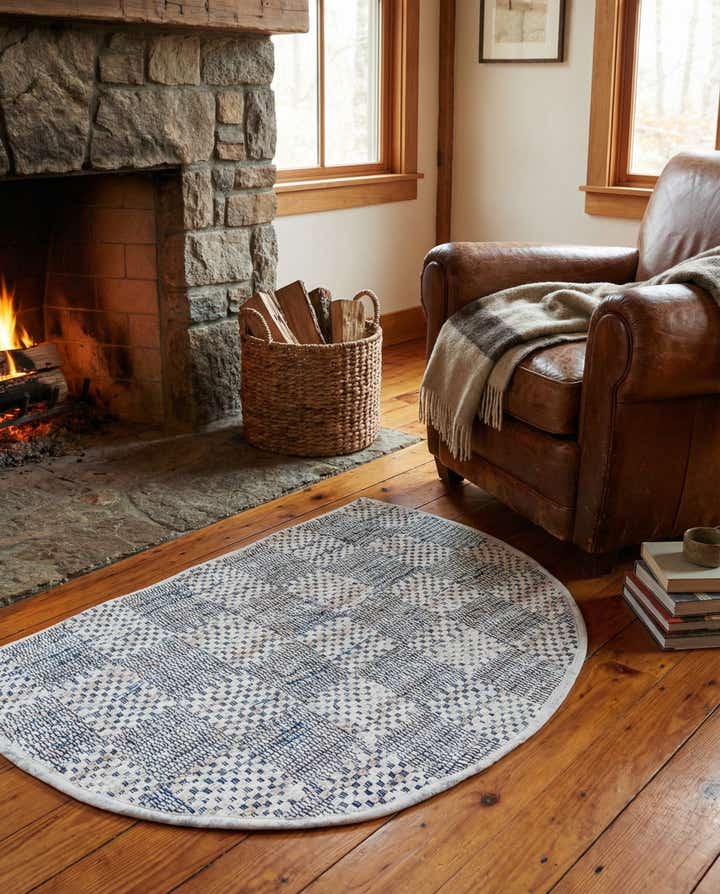 2' 2 x 3' 7 Hand Woven Chindi Cotton Hearth Rug