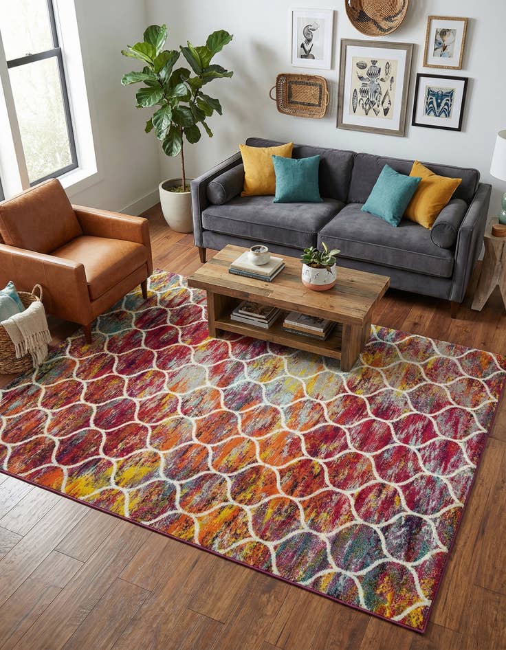 Detail image of  9' x 12' Lattice Frieze Rug