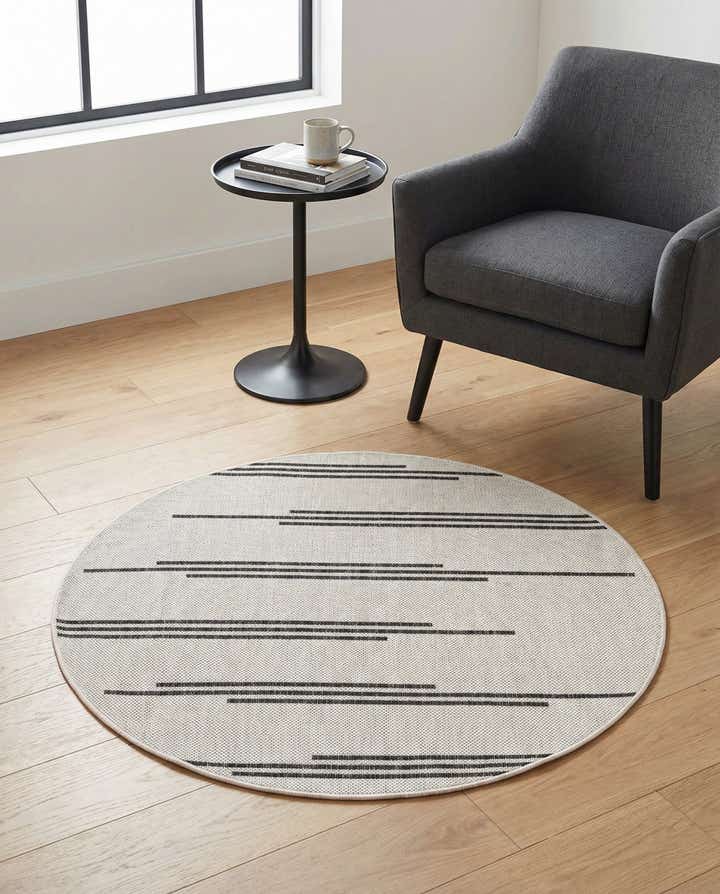 3' x 3' Easy-Clean Modern Indoor / Outdoor Round Rug