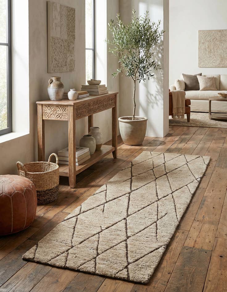 Detail image of 2' x 6' 1 Atlas Moroccan Wool Runner Rug