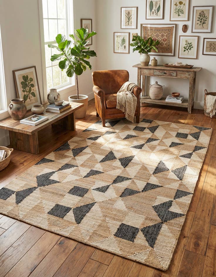 Detail image of 5' 1 x 8' Hand Woven Kala Handwoven Jute Rug