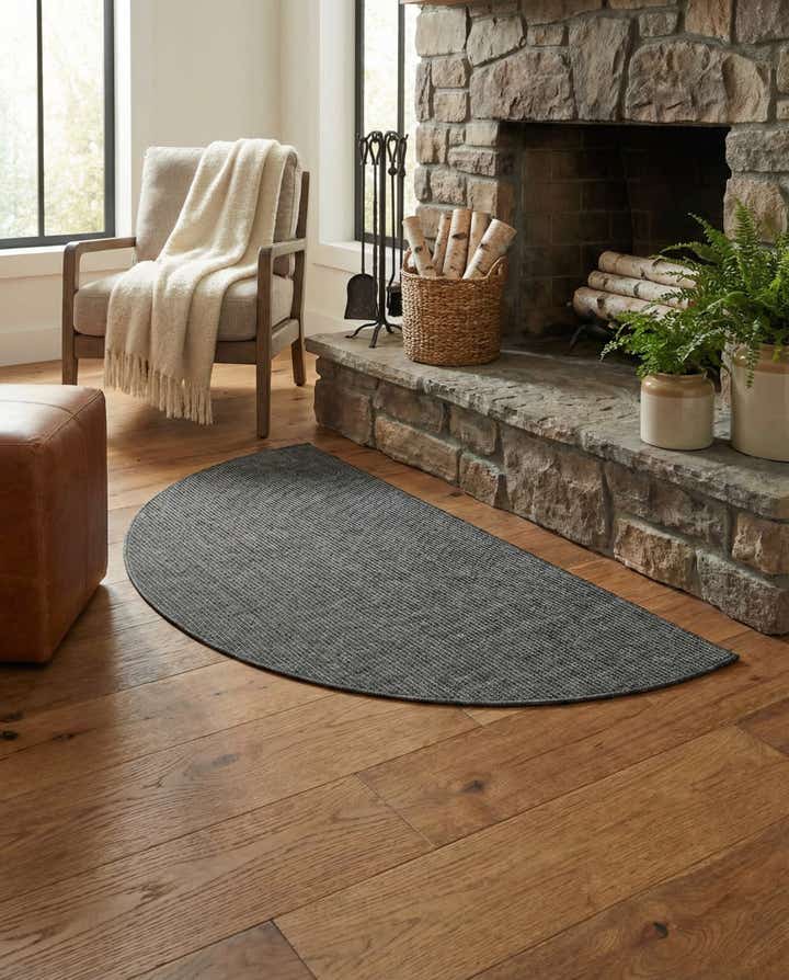 3' x 6' Easy-Clean Solid Indoor / Outdoor Hearth Rug