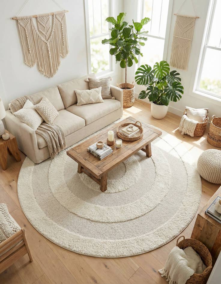 Detail image of 7' 10 x 7' 10 Boho Round Rug