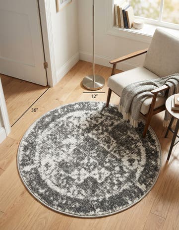 Gray Veneto Round Rug