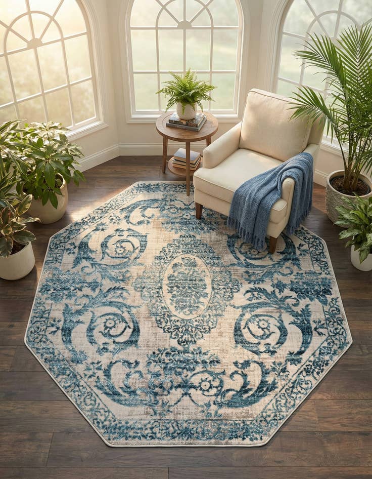 Detail image of 5' 3 x 5' 3 Finsbury Octagon Rug