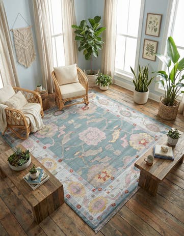 Gray and Blue Paragon Square Rug