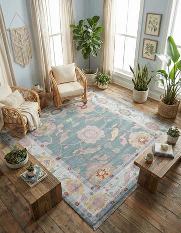 Gray and Blue Paragon Square Rug