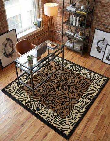 Light Brown Savannah Square Rug