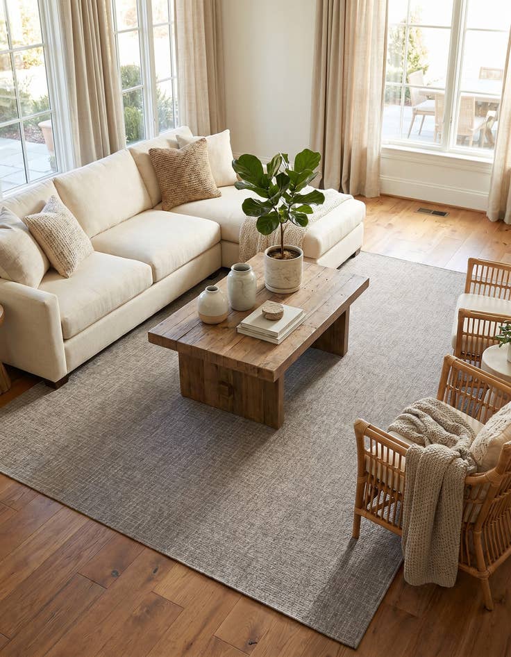Detail image of 9' x 12' Easy-Clean Checkered Indoor / Outdoor Rug