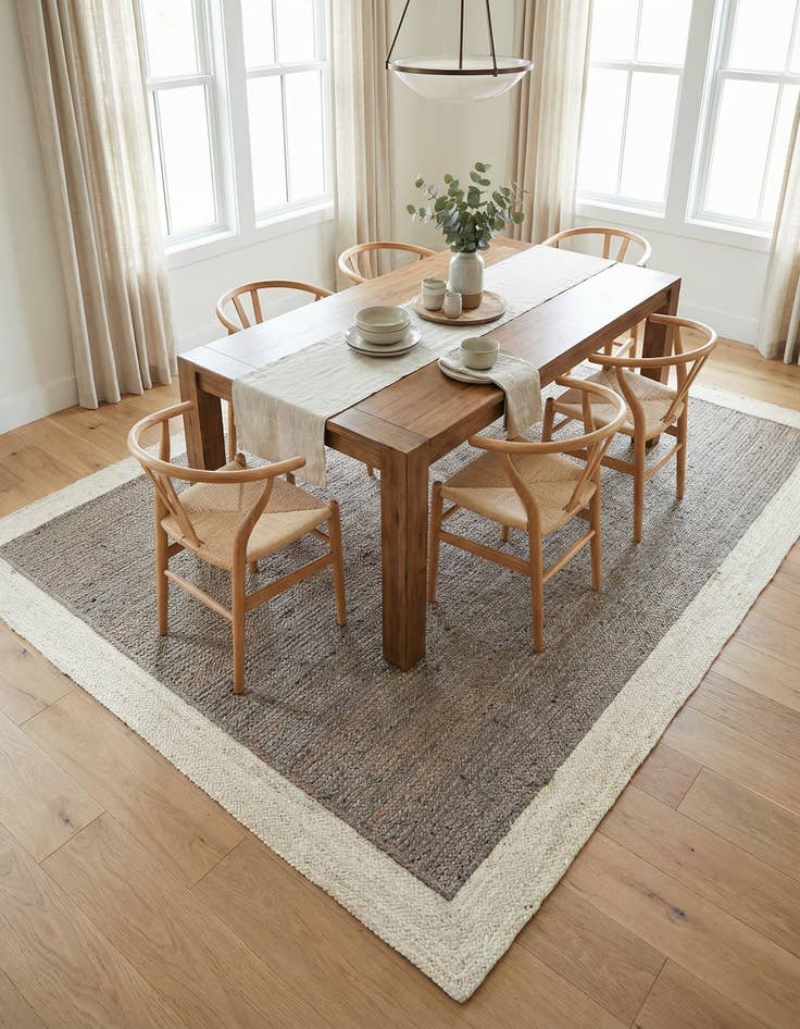 Detail image of 6' 1 x 9'  Hand Braided Jute Rug