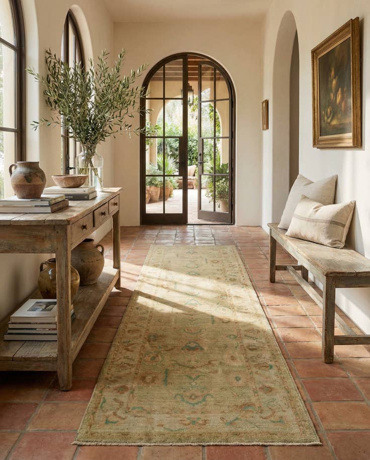 Detail image of 2' 10 x 9' 9 Hand Knotted Oushak Wool Runner Rug