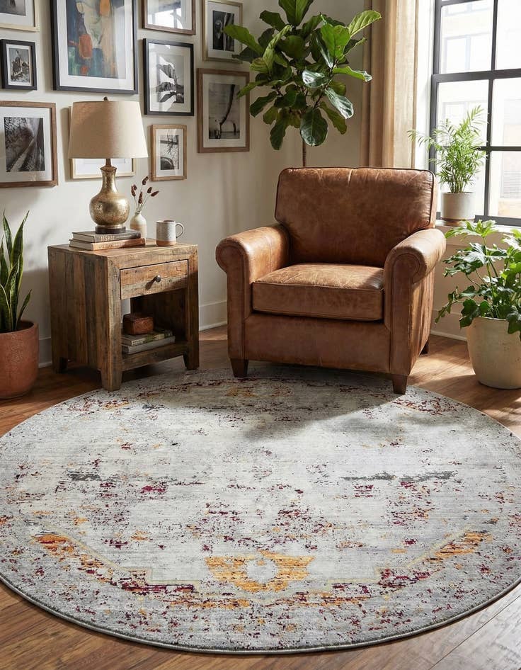 Detail image of 8' x 8' Aqua Round Rug