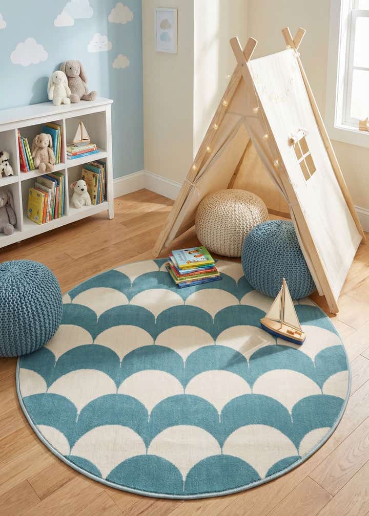 4' x 4' Whimsy Kids Round Rug