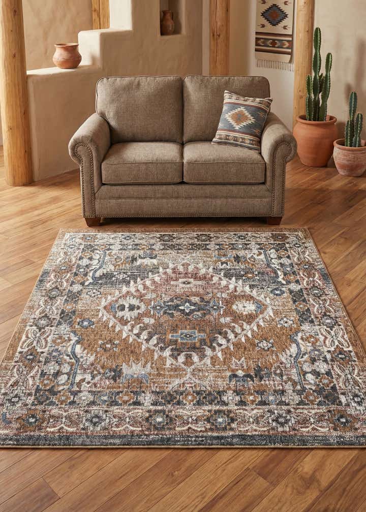 5' 3 x 5' 3 Eco Southwestern Square Rug