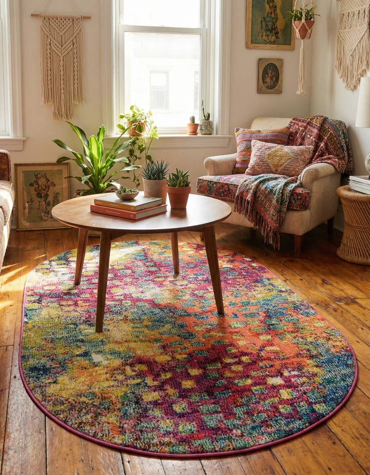 Detail image of 3' 3 x 5' 3  Washable Barcelona Oval Rug