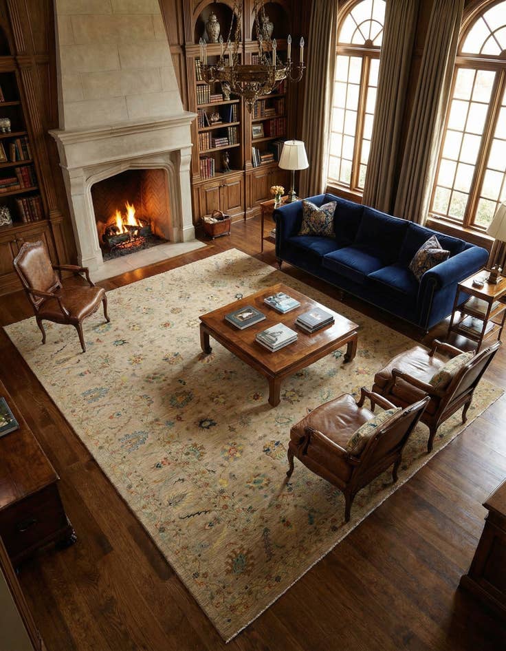 Detail image of 12' 9 x 16' 6 Hand Knotted Ziegler Oriental Rug