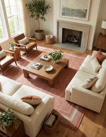 10' x 10' Easy-Clean Border Indoor / Outdoor Square Rug