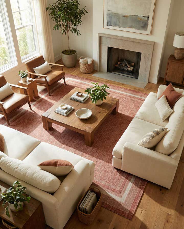 10' x 10' Easy-Clean Border Indoor / Outdoor Square Rug