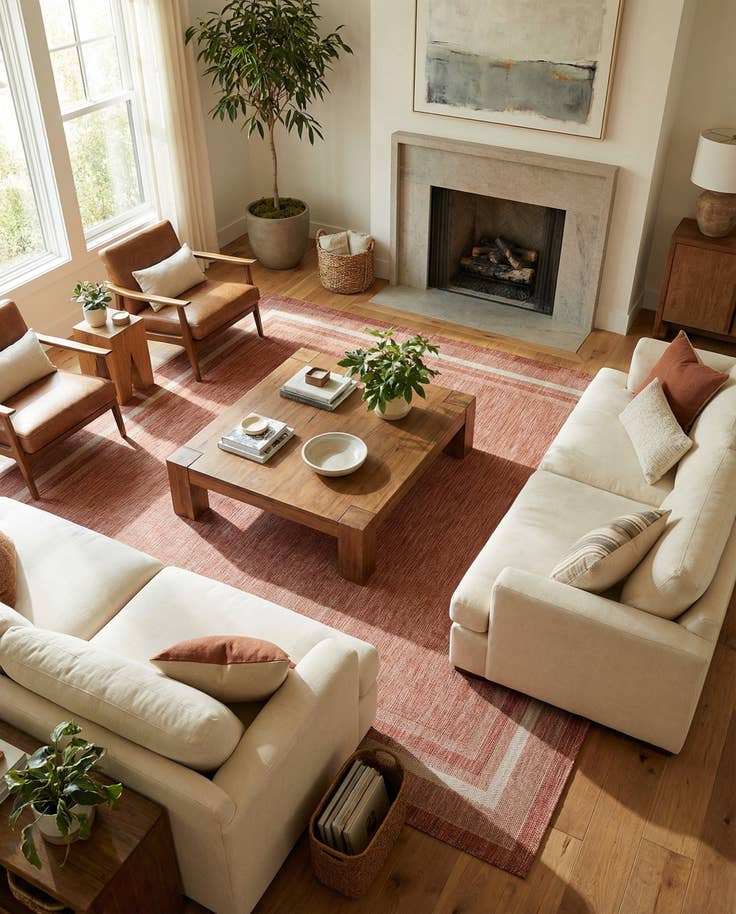 Detail image of 10' x 10' Easy-Clean Border Indoor / Outdoor Square Rug