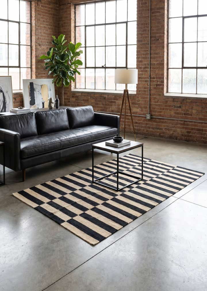 4' 3 x 5' 11 Hand Woven Kilim Modern Wool Rug