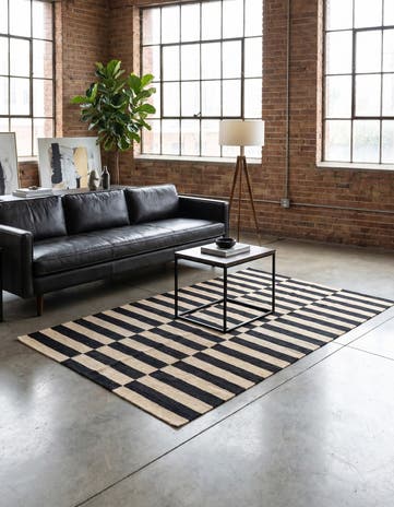 4' 3 x 5' 11 Hand Woven Kilim Modern Wool Rug